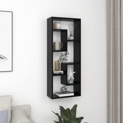 Raft de perete, negru, 36x16x90 cm, PAL GartenMobel Dekor