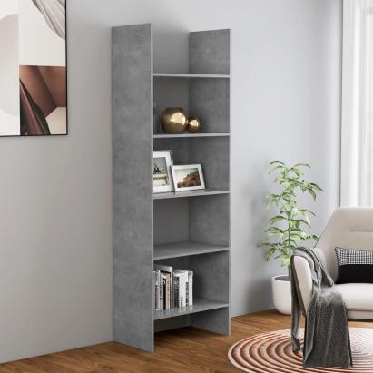 Bibliotecă, gri beton, 60x35x180 cm, PAL GartenMobel Dekor