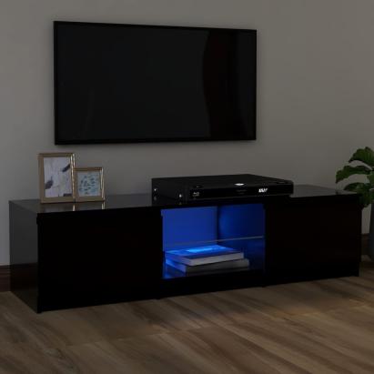 Comodă TV cu lumini LED, negru, 120x30x35,5 cm GartenMobel Dekor