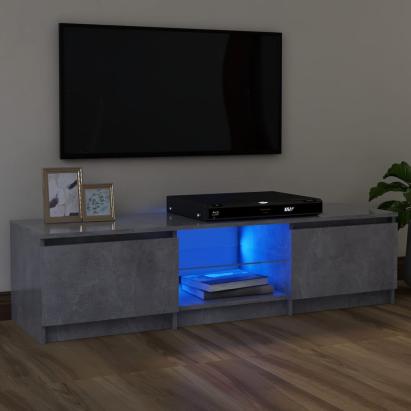 Comodă TV cu lumini LED, gri beton, 120x30x35,5 cm GartenMobel Dekor