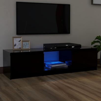 Comodă TV cu lumini LED, negru, 140x40x35,5 cm GartenMobel Dekor