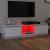 Comodă TV cu lumini LED, alb extralucios, 140x40x35,5 cm GartenMobel Dekor