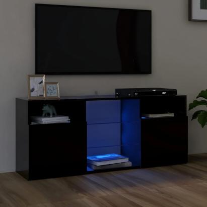 Comodă TV cu lumini LED, negru, 120x30x50 cm GartenMobel Dekor