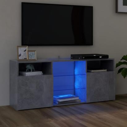 Comodă TV cu lumini LED, gri beton, 120x30x50 cm GartenMobel Dekor