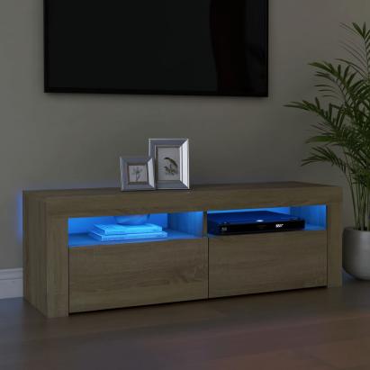 Comodă TV cu lumini LED, stejar sonoma, 120x35x40 cm GartenMobel Dekor