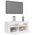 Comodă TV cu lumini LED, alb extralucios, 90x35x40 cm GartenMobel Dekor