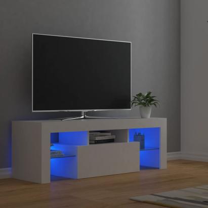 Comodă TV cu lumini LED, alb, 120x35x40 cm GartenMobel Dekor