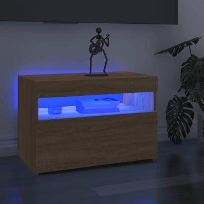 Comode TV cu lumini LED, 2 buc., stejar Sonoma, 60x35x40 cm GartenMobel Dekor