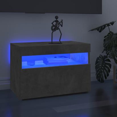 Comodă TV cu lumini LED, gri beton, 60x35x40 cm GartenMobel Dekor