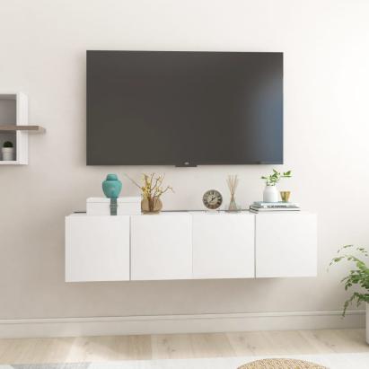 Dulapuri TV suspendate, 2 buc., alb, 60x30x30 cm GartenMobel Dekor