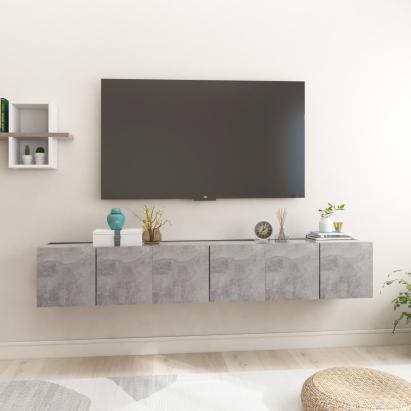 Dulapuri TV suspendate, 3 buc., gri beton, 60x30x30 cm GartenMobel Dekor