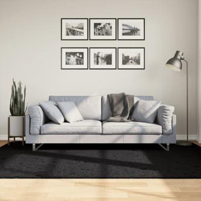 Covor „OVIEDO”, fire scurte, negru, 160x230 cm GartenMobel Dekor