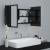 Dulap baie cu oglindă & LED negru extralucios 80x12x45 cm acril GartenMobel Dekor