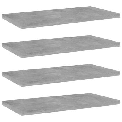 Plăci bibliotecă, gri beton, 4 buc, 40 x 20 x 1,5 cm, PAL GartenMobel Dekor