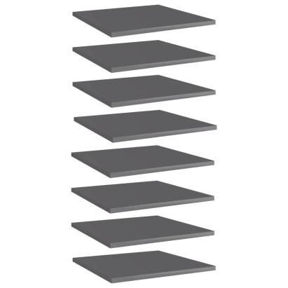 Plăci bibliotecă, 8 buc., gri extralucios, 40 x 40 x 1,5 cm PAL GartenMobel Dekor