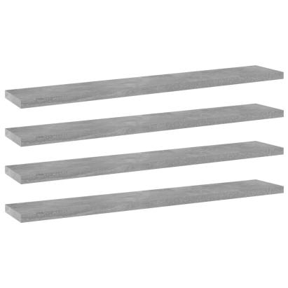 Plăci bibliotecă, gri beton, 4 buc, 60 x 10 x 1,5 cm, PAL GartenMobel Dekor