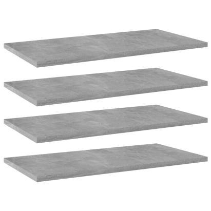 Plăci bibliotecă, gri beton, 4 buc, 60 x 30 x 1,5 cm, PAL GartenMobel Dekor