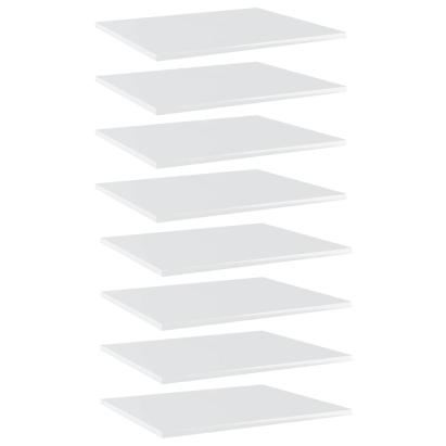 Plăci bibliotecă, 8 buc., alb extralucios, 60 x 50 x 1,5 cm PAL GartenMobel Dekor