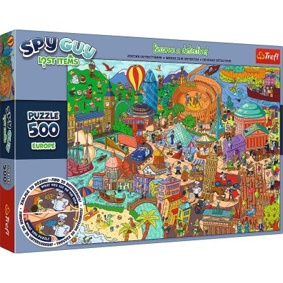 PUZZLE TREFL 500 SPY GUY OBIECTE PIERDUTE IN EUROPA SuperHeroes ToysZone