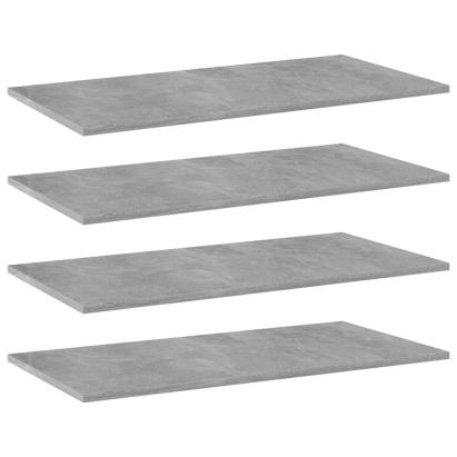 Plăci bibliotecă, gri beton, 4 buc, 80 x 40 x 1,5 cm, PAL GartenMobel Dekor
