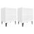 Noptiere cu picioare metalice, 2 buc, alb, 40x30x50 cm GartenMobel Dekor