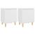 Noptiere cu picioare lemn masiv, 2 buc., alb, 40x30x50 cm GartenMobel Dekor