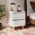 Noptiere cu picioare lemn masiv pin, 2 buc., alb, 40x35x50 cm GartenMobel Dekor