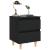 Noptiere cu picioare lemn masiv pin, 2 buc., negru, 40x35x50 cm GartenMobel Dekor