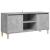 Comodă TV, picioare lemn masiv, gri beton, 103,5x35x50 cm GartenMobel Dekor