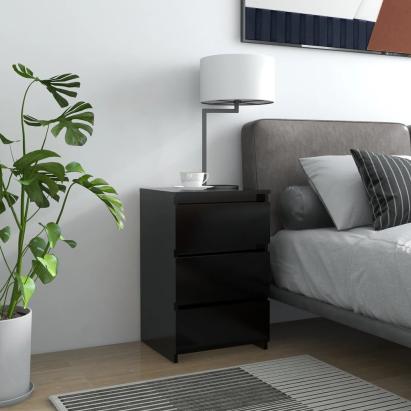 Noptiere, 2 buc., negru, 40x35x62,5 cm, lemn compozit GartenMobel Dekor