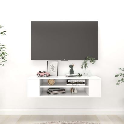 Dulap TV suspendat, alb, 100x30x26,5 cm, PAL GartenMobel Dekor