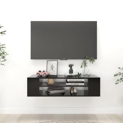 Dulap TV suspendat, negru, 100x30x26,5 cm, PAL GartenMobel Dekor