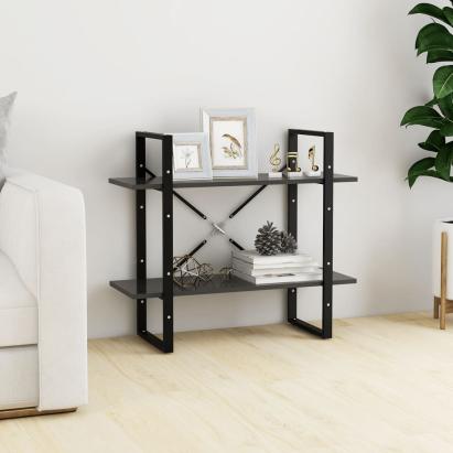 Bibliotecă cu 2 rafturi, gri, 80x30x70 cm, PAL GartenMobel Dekor