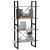 Bibliotecă cu 4 rafturi, gri beton, 80x30x140 cm, PAL GartenMobel Dekor