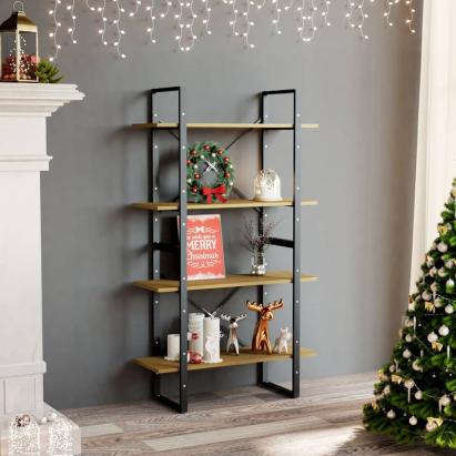 Bibliotecă cu 4 rafturi, 80x30x140 cm, lemn masiv de pin GartenMobel Dekor