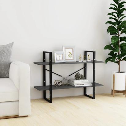 Bibliotecă cu 2 rafturi, gri, 100x30x70 cm, lemn masiv de pin GartenMobel Dekor