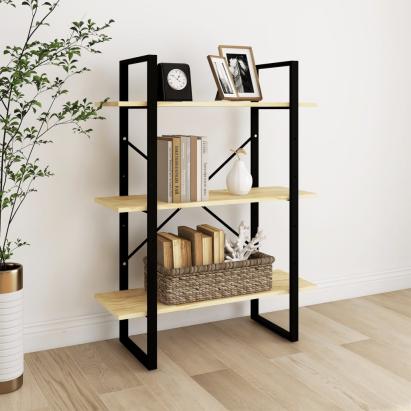 Bibliotecă cu 3 rafturi, 80x30x105 cm, lemn masiv de pin GartenMobel Dekor