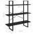 Bibliotecă cu 3 rafturi, negru, 100x30x105 cm, lemn masiv pin GartenMobel Dekor