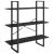 Bibliotecă cu 3 rafturi, negru, 100x30x105 cm, lemn masiv pin GartenMobel Dekor