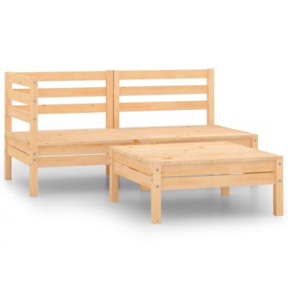 Set mobilier de grădină, 3 piese, lemn masiv de pin GartenMobel Dekor