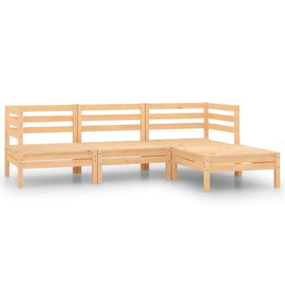 Set mobilier relaxare de grădină, 4 piese, lemn masiv de pin GartenMobel Dekor