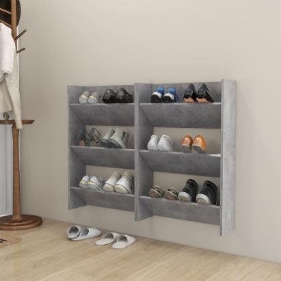 Pantofare de perete, 2 buc., gri beton, 60x18x90 cm, PAL GartenMobel Dekor
