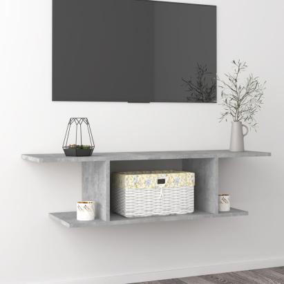 Dulap TV montat pe perete, gri beton, 103x30x26,5 cm GartenMobel Dekor