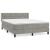 Pat box spring cu saltea, gri deschis, 140x200 cm, catifea GartenMobel Dekor