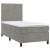 Pat box spring cu saltea, gri deschis, 80x200 cm, catifea GartenMobel Dekor