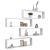 Rafturi de perete cub, 4 buc., alb, 100x15x30cm PAL GartenMobel Dekor