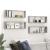 Rafturi de perete cub, 4 buc., gri beton, 80x15x26,5 cm, PAL GartenMobel Dekor