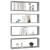 Rafturi de perete cub, 4 buc., gri beton, 80x15x26,5 cm, PAL GartenMobel Dekor