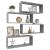 Rafturi de perete cub, 4 buc, gri beton, 60x15x23 cm, PAL GartenMobel Dekor