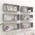 Rafturi de perete cub, 6 buc, gri beton, 60x15x23 cm, PAL GartenMobel Dekor